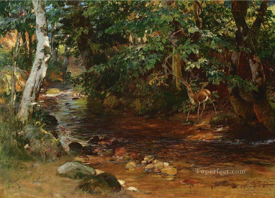 LE COURONNEMENT DE DIVONNE Frederick Arthur Bridgman Deer Peintures à l'huile